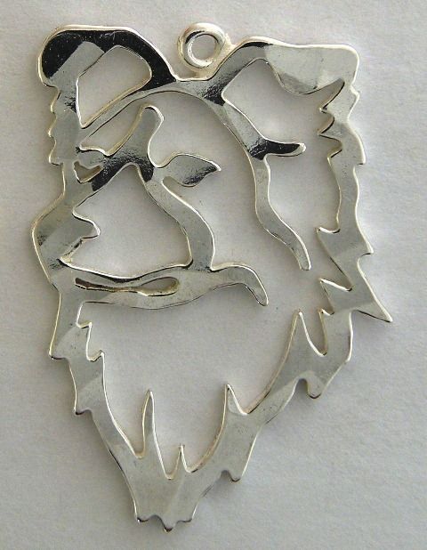 Border Collie Dog Head Pin Tie Tac Charm Earrings Necklace Silver