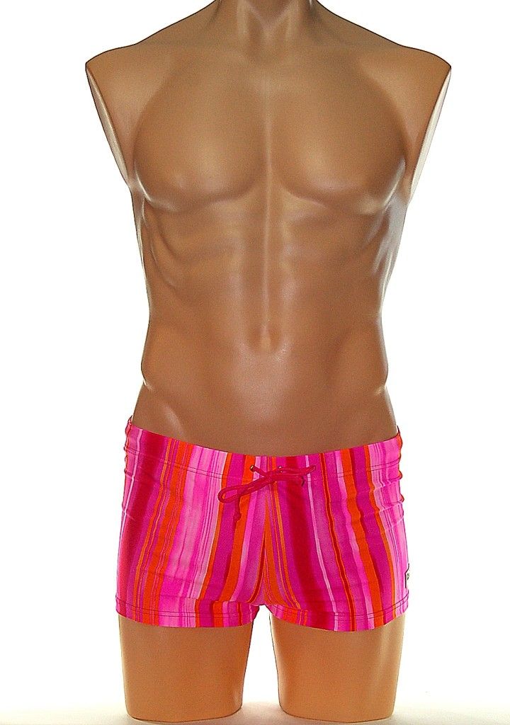 Dolce Gabbana Mens Trunks Pink Orange Striped S508 B311 Sizes M L XL