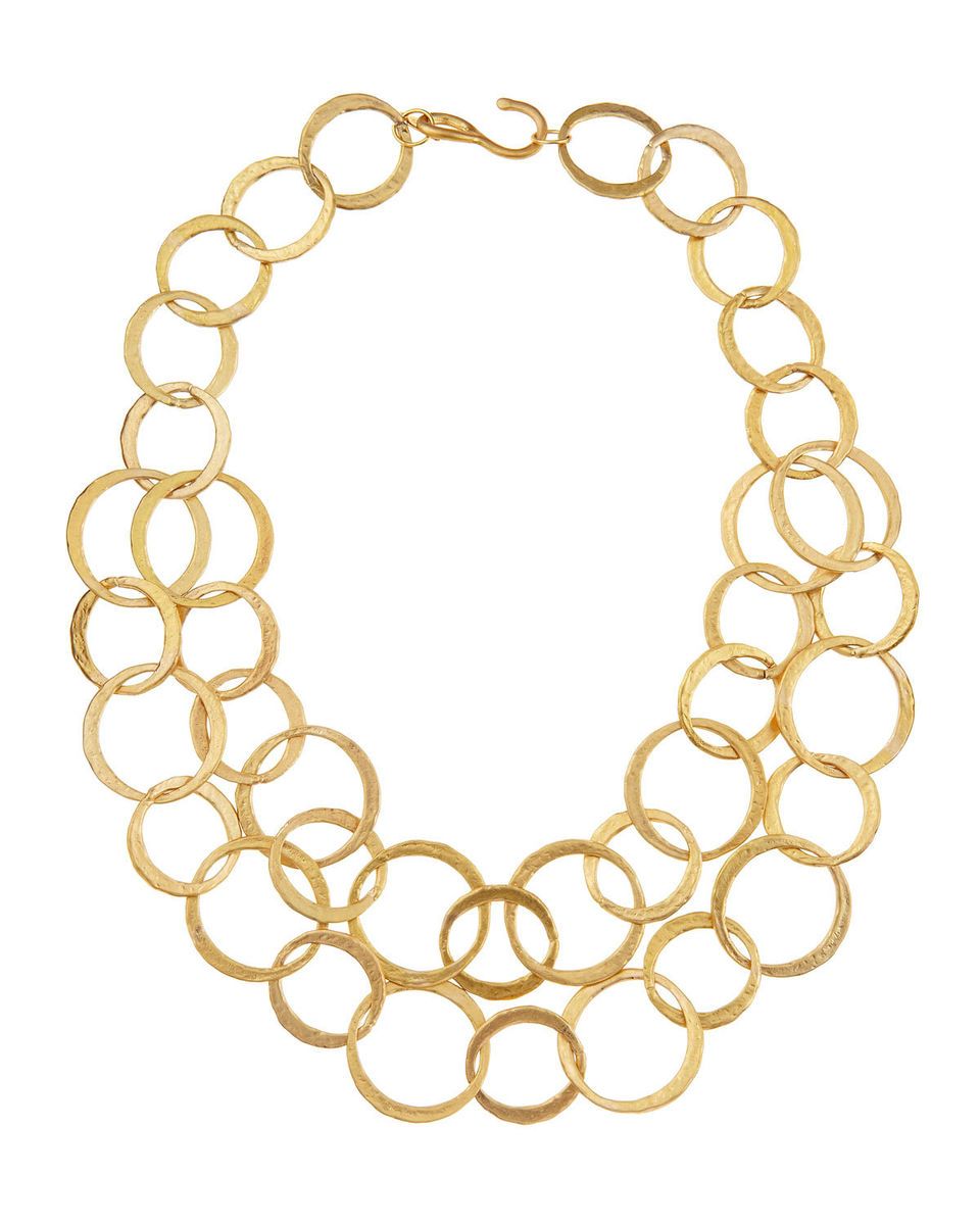 Kenneth Jay Lane Double Chain Drop Necklace