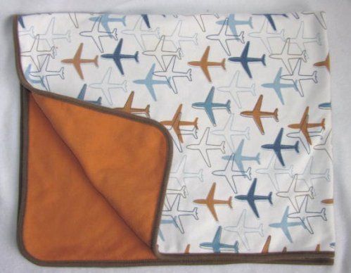 Dwell Studio for Target Blue & Orange AIRPLANE Plane Outline Knit Baby