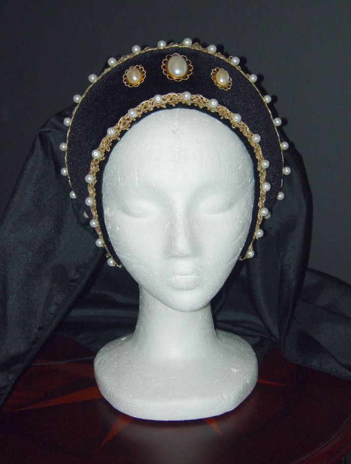 Lady Emma Tudor Renaissance French Hood Headpiece Hat 4 Dress Gown