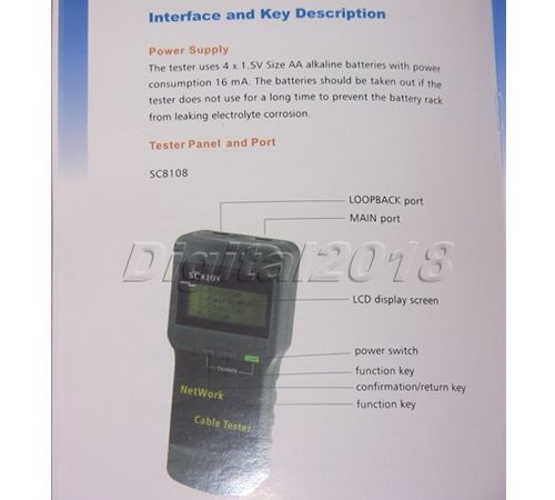 cat5 rj45 network cable tester meter length sc8108