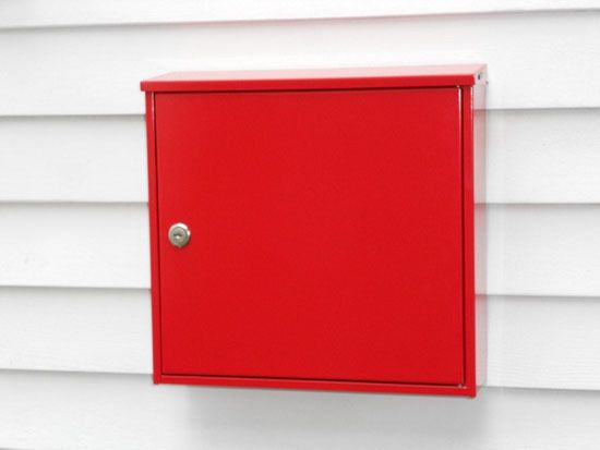  Made Knobloch New Designer Fire Engine Red Wall Mount Locking Mailbox