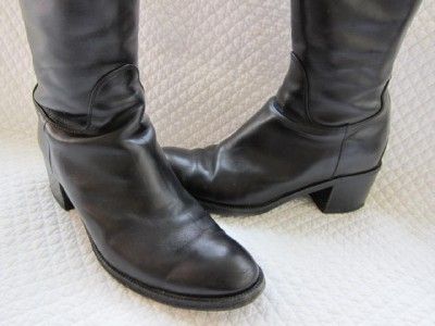 Fratelli Rossetti Italy Tall Blk Italian Riding Boot Leather Engineer