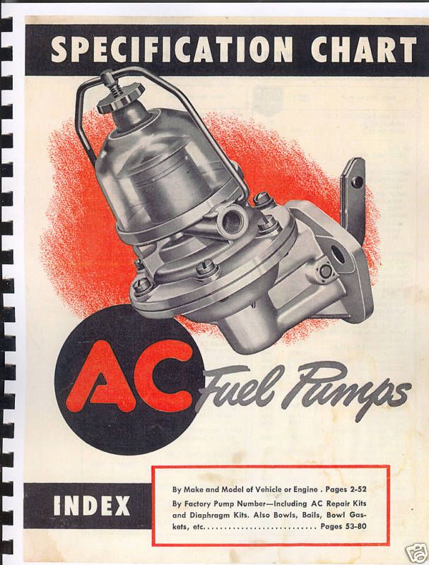 1930 1948 AC Fuel Pump Parts Catalog for Pumps Parts Repair Kits Part