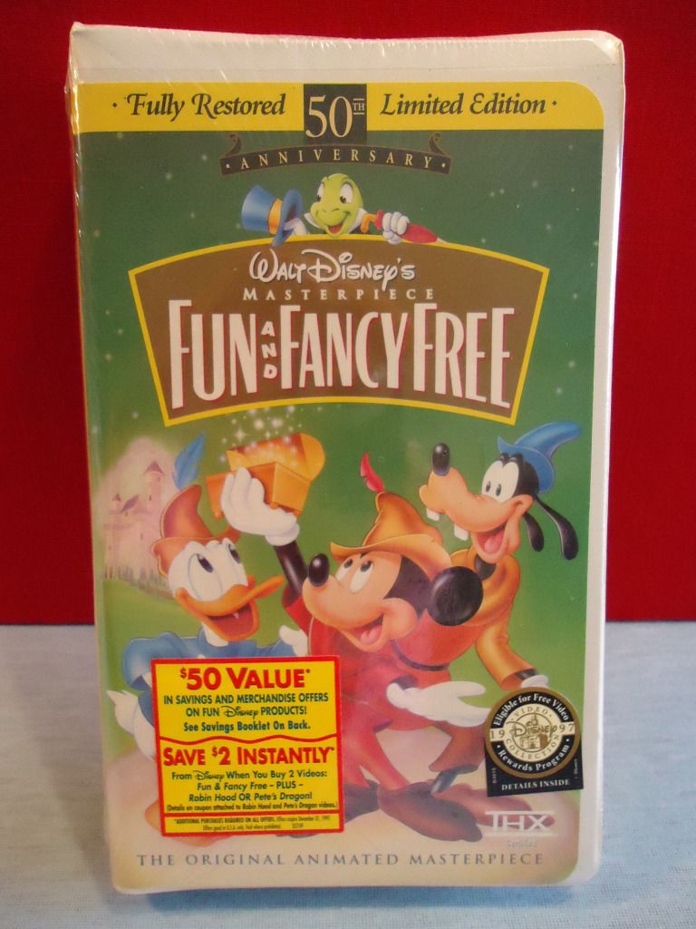 Fun and Fancy Free Musical VHS Masterpiece Walt Disney Clamshel Mickey