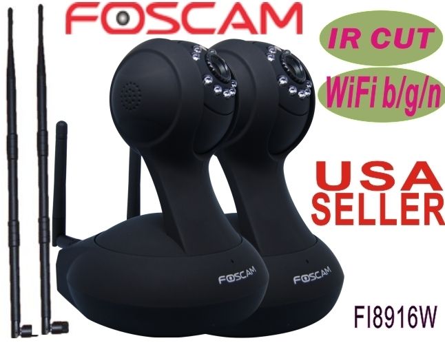 2X Foscam FI8916W Wireless B G N IP Camera IR Cut 9dBi Antenna