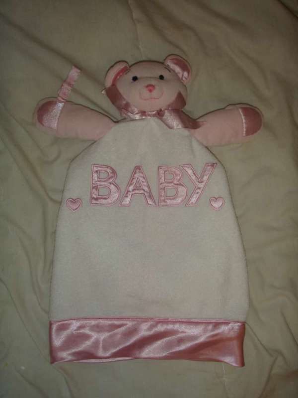 Baby Ganz Pink Teddy Bear Lovey Security Blanket Blanky