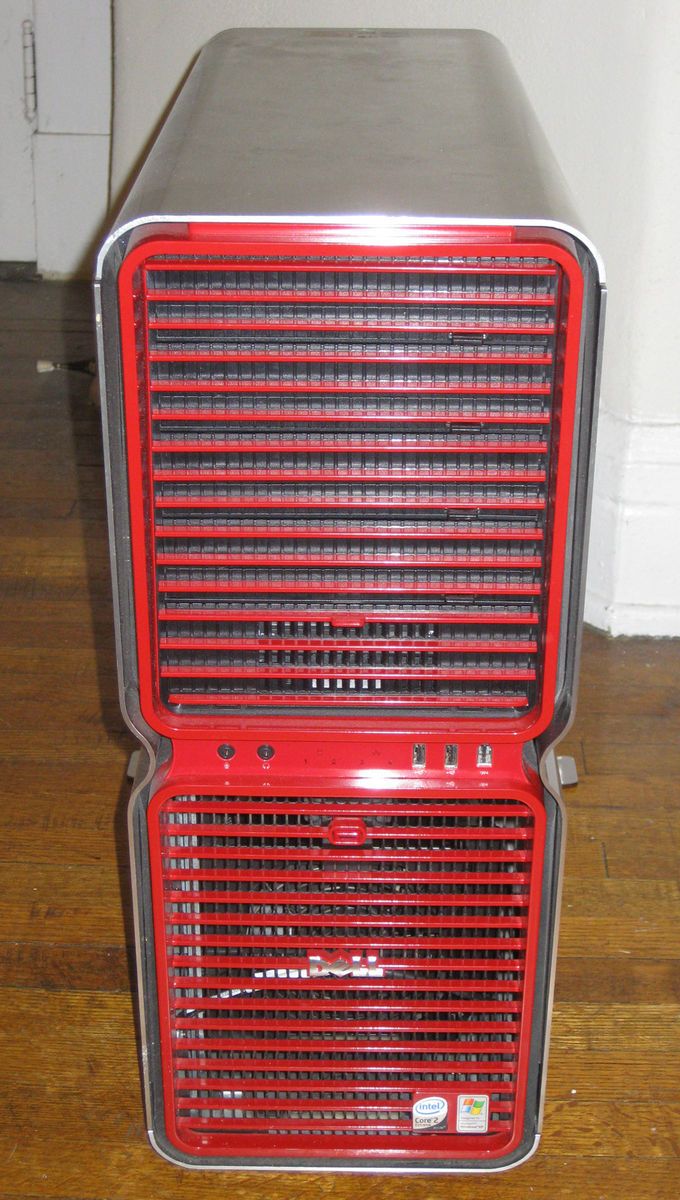 Dell XPS 700 710 BTX Red Full Tower Case 1000W PSU Fans Cables Drives