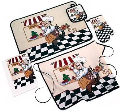 French Italian Chubby Chef 5pc Kitchen Accessories Set