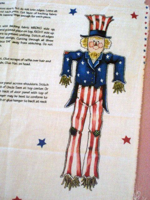 Daisy Kingdom Scarecrow Uncle Sam USA American Flag Door Panel Craft