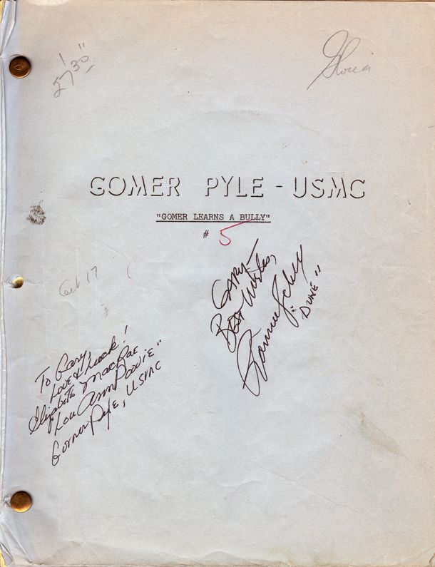 Original Gomer Pyle Production Script 1 Signed by 2 Andy Griffith Show