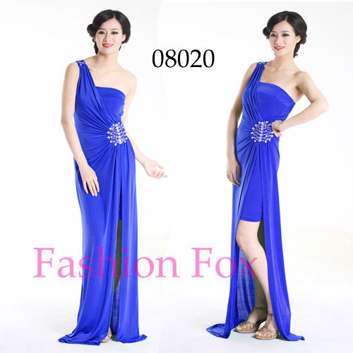   Style One Shoulder Blue Evening Dresses Long Prom Gown 08020 SZ 16