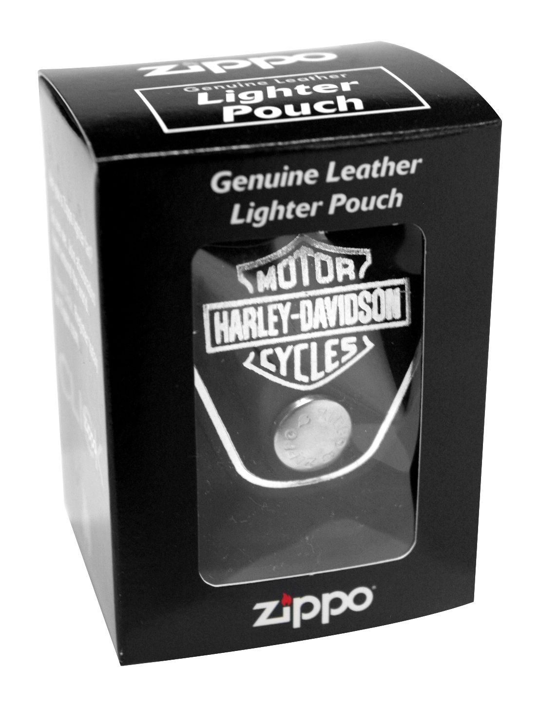Zippo Lighter Pouch HDPBK Harley Davidson Black Leather New