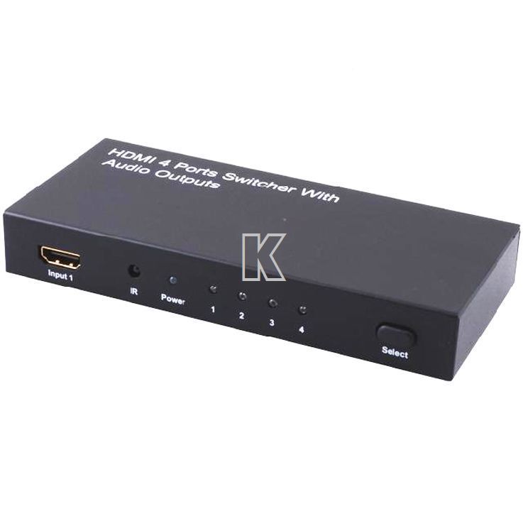 Port HDMI 1 3B Video Splitter 4 in 1 Out HDTV 1080p with Audio