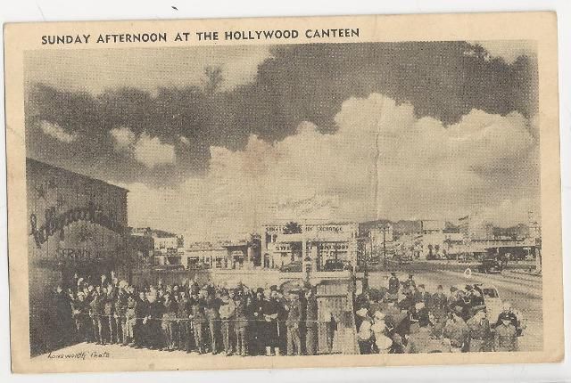 1940s WWII Military Hollywood Canteen CA 9 Autographs Postcard Angela