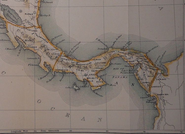 Guatemala Honduras Nicaragua Costa Rica Panama Indian Tribes 1874 Map