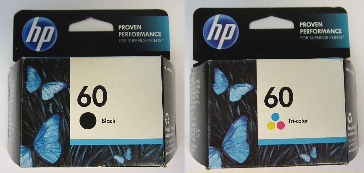 HP Combo Pack 60 Black and 60 Tri Color Office Jet Ink Cartridges