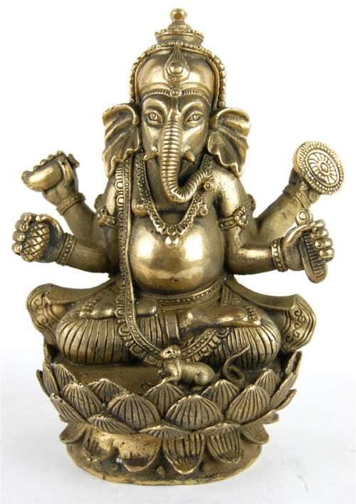 Bronze Ganesh Statue Hindu God Elephant Deity India 6