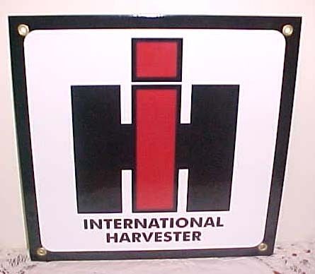 International Harvester Company Logo Farm Tractor Porcelain Sign