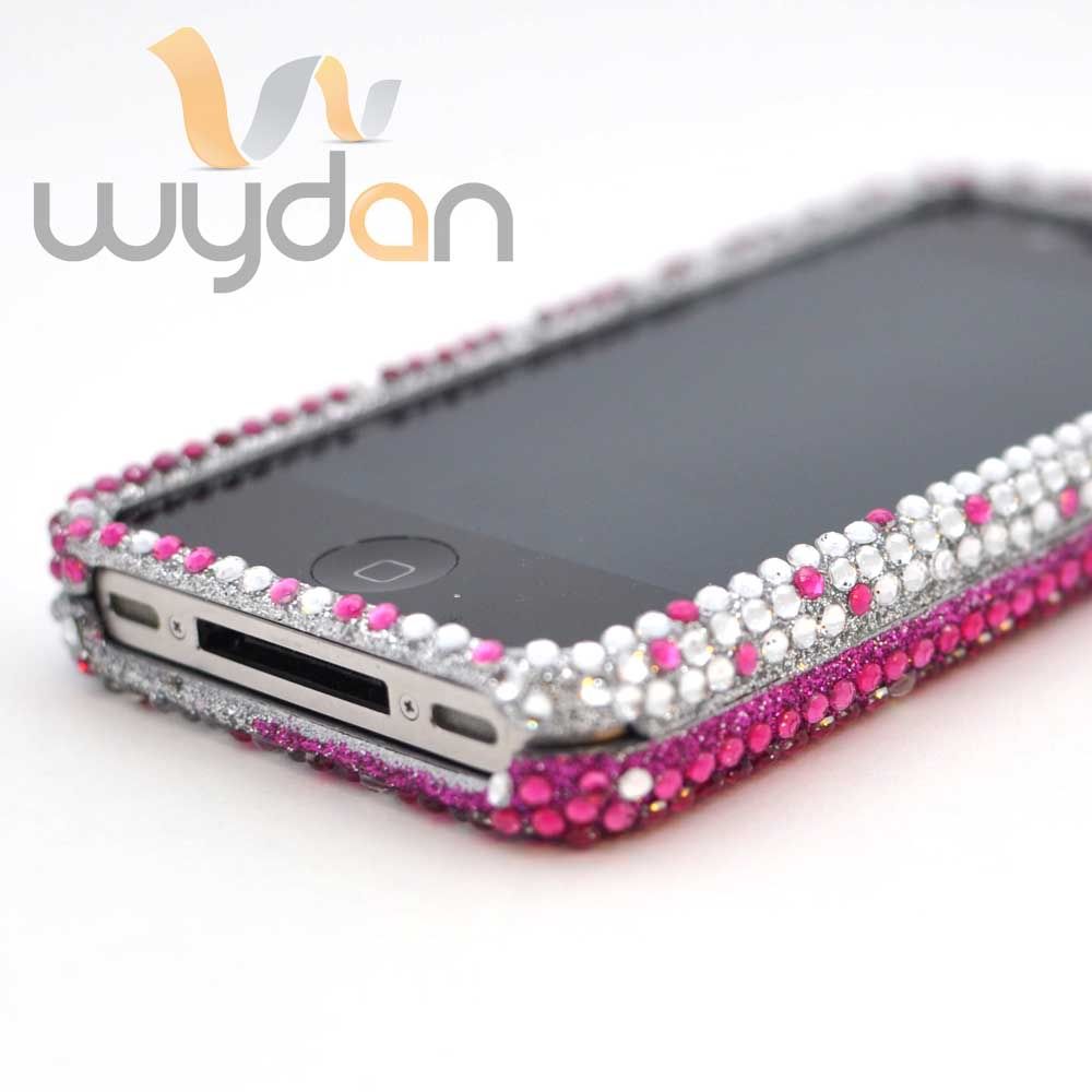 New Pink Silver Blend Bling iPhone 4 4S Case Hard Snap on Cover w