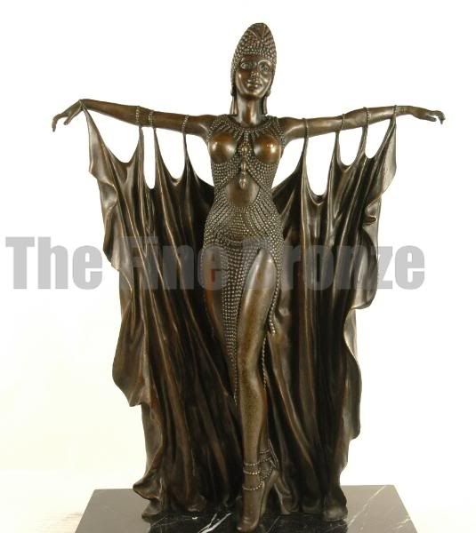 Signed D.H.Chiparus, Bronze Statue Art Deco Dancer Bronze Sculpture