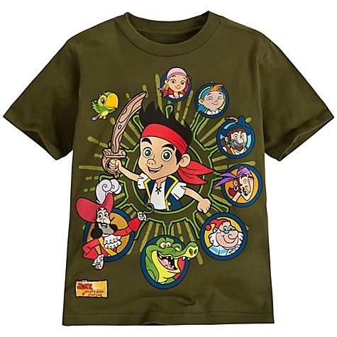  Jake and The Never Land Pirate Army Green Tee T Shirt for
