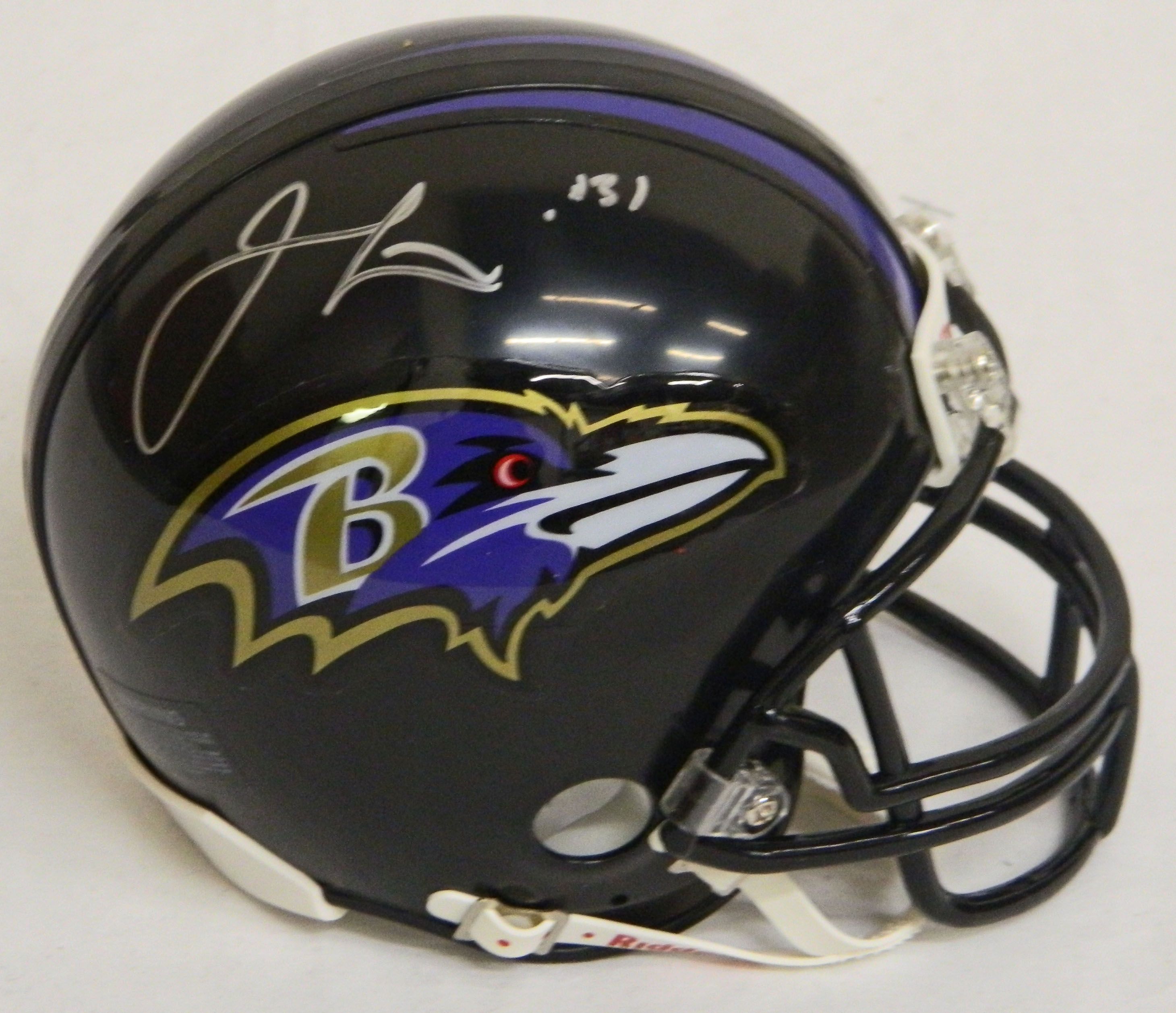 Jamal Lewis signed Baltimore Ravens Riddell replica mini helmet. Item