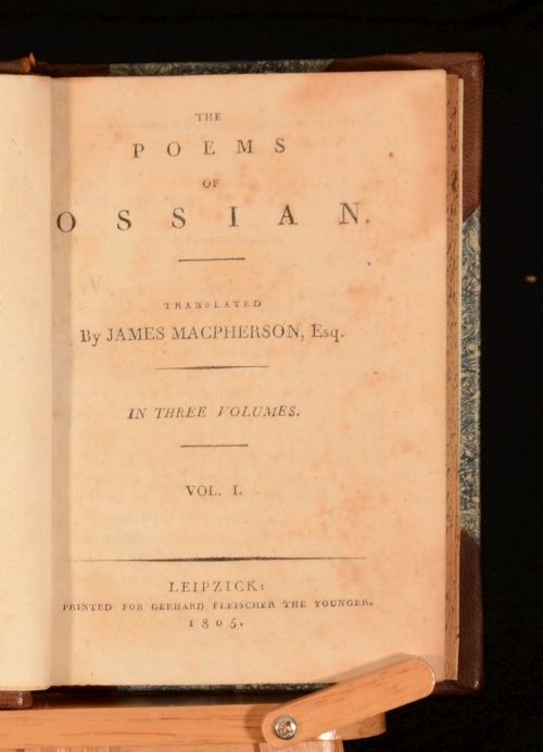 1805 3VOL Poems of Ossian Translated by James Macpherson