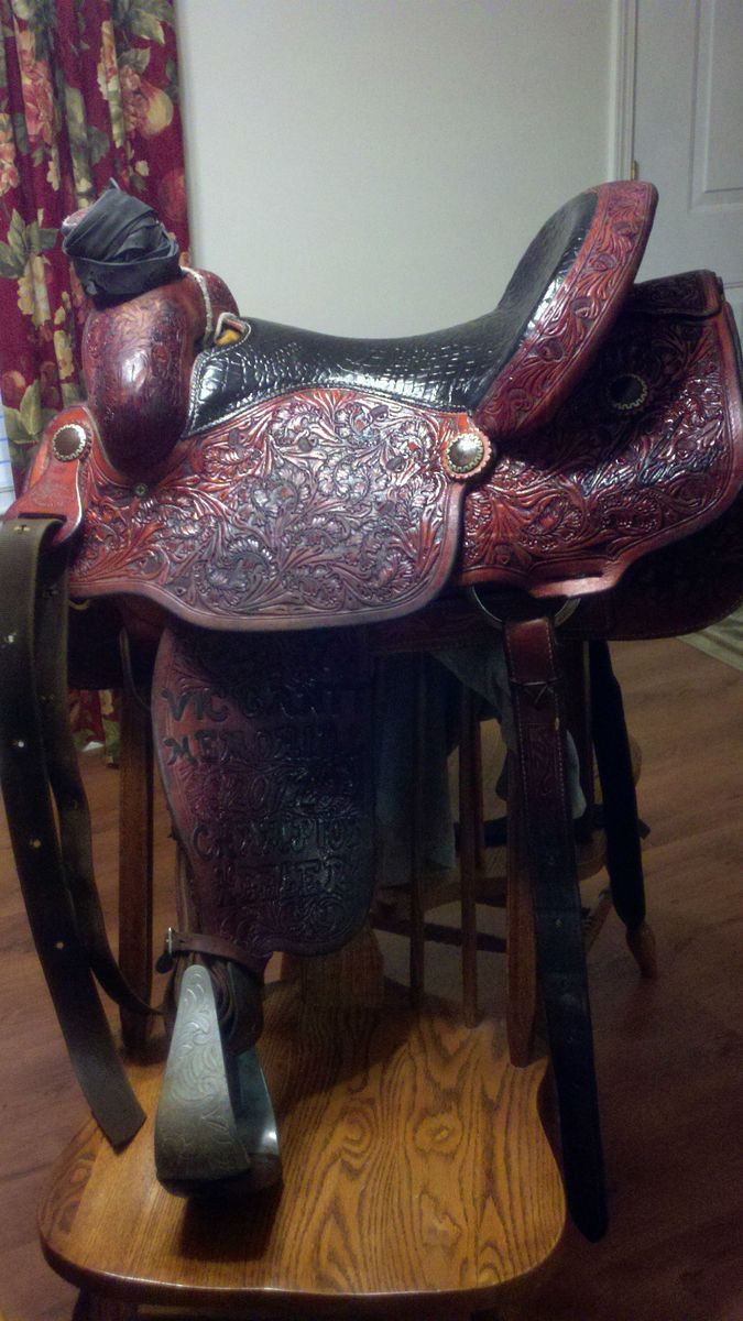 Cowboy Collection Custom Made Jeff Smith Team Roping Saddle 15 5 Seat