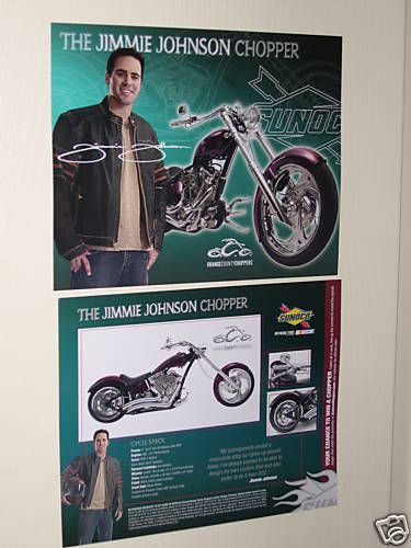 Jimmy Johnson Harley Davidson Chopper NASCAR Postcard