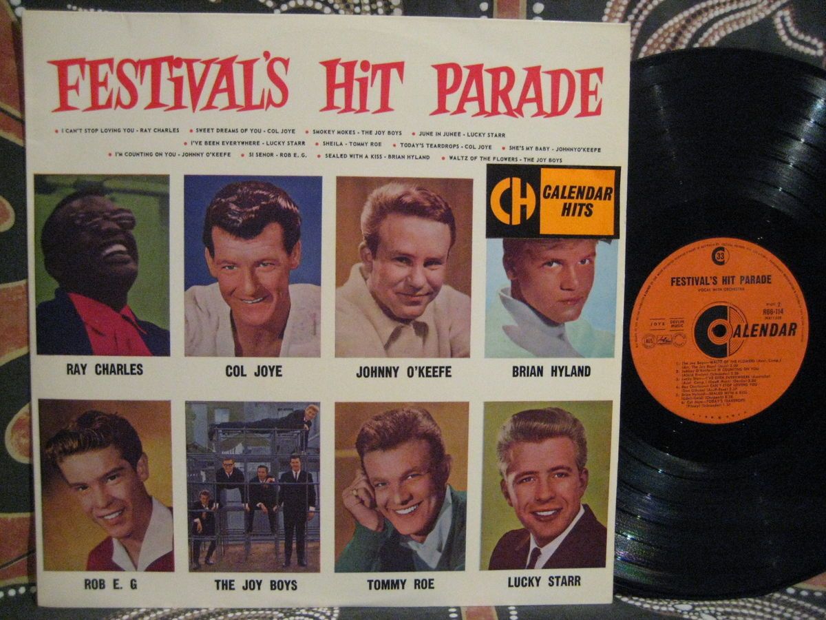 Johnny O'Keefe Col Joy Rob E G Joys Boys 1960s Festival's Hit Parade oz LP  