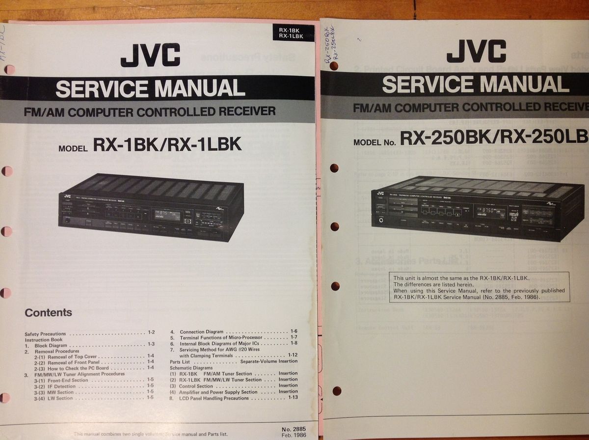 Service Manual for JVC Stereo Receiver RX 1BK LBK 250BK
