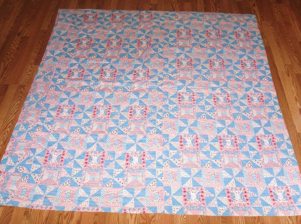 Vintage Absolutely Beautiful Handmade 71 x 73 Quilt EXC Cond Twin