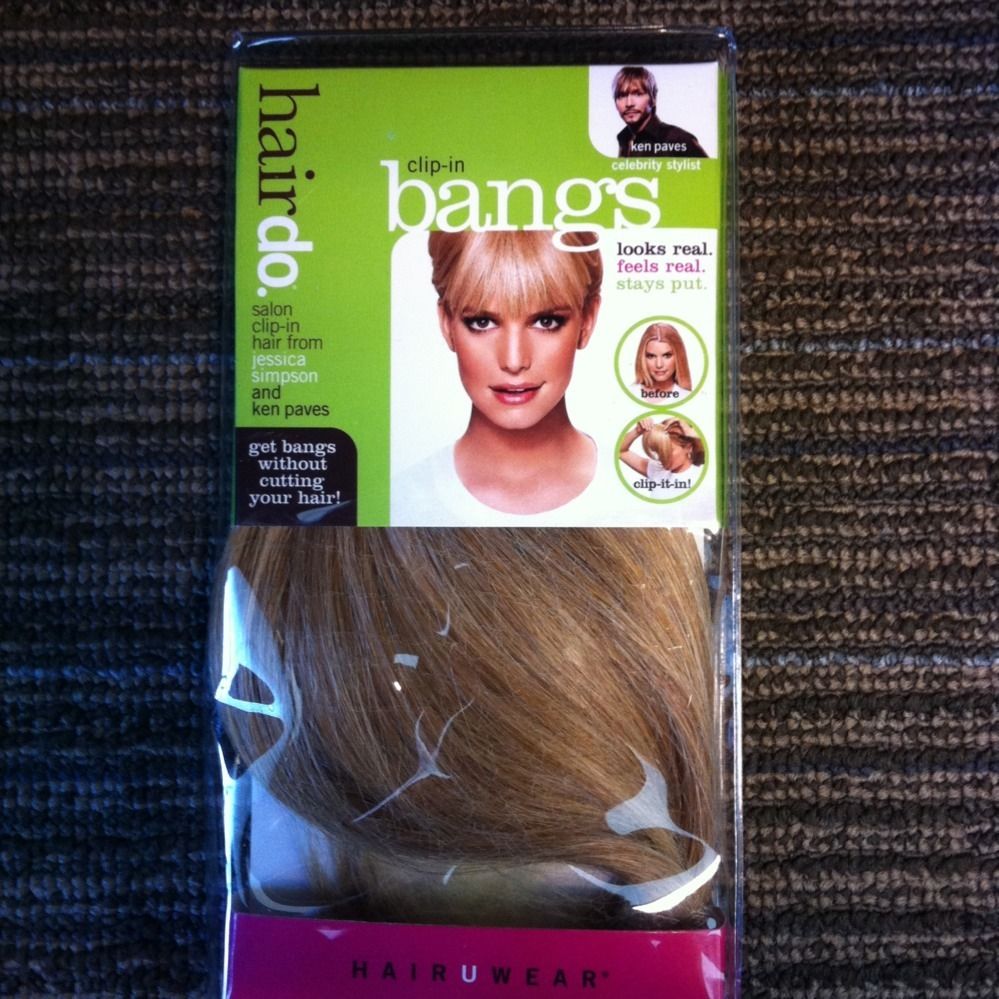 Jessica Simpson Ken Paves Hair Extensions HairDo Clip In Bangs New in