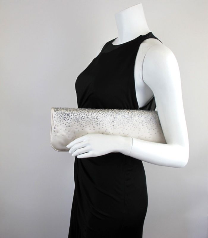 Casadei Satin Crystal Clutch Never Carried at Socialite Auctions 11