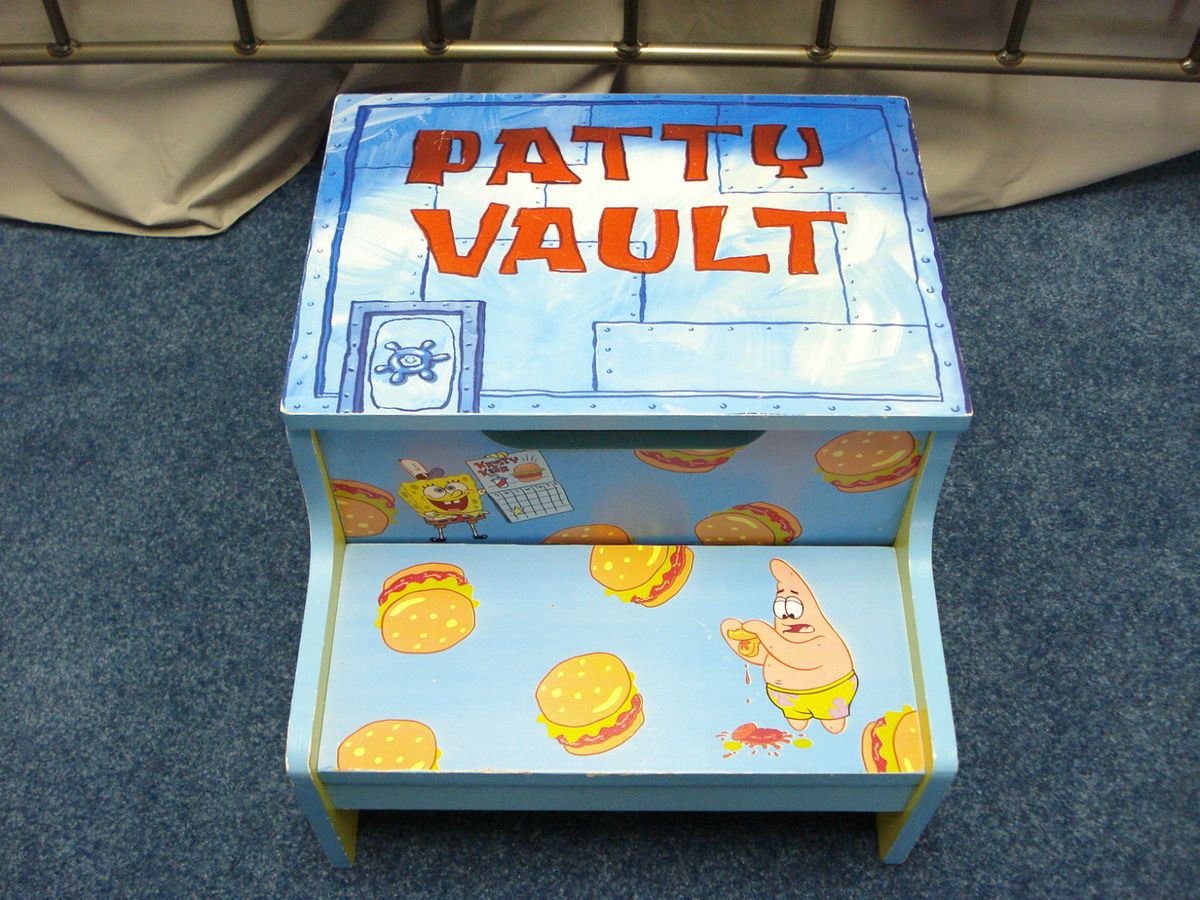 Spongebob Squarepants Krabby Patty Vault Toy Box Book Chest Chair
