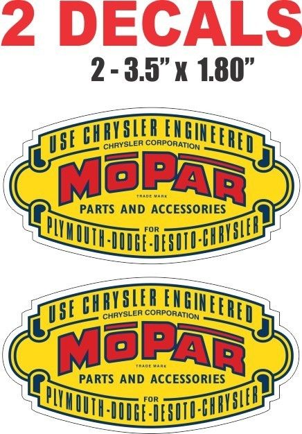 Dodge Mopar Chrysler Plymouth Parts and Accessories Decals Nice