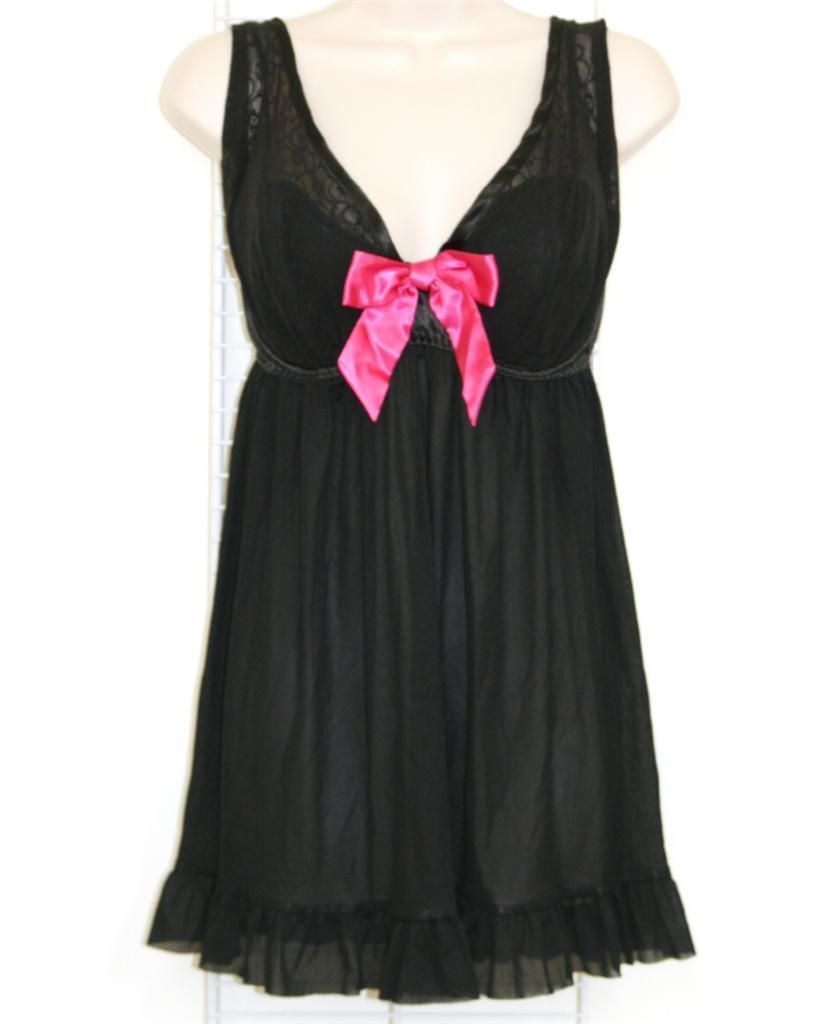 Lane Bryant Cacique $49 Embroidered Cup Babydoll Panty 18 20 Black New