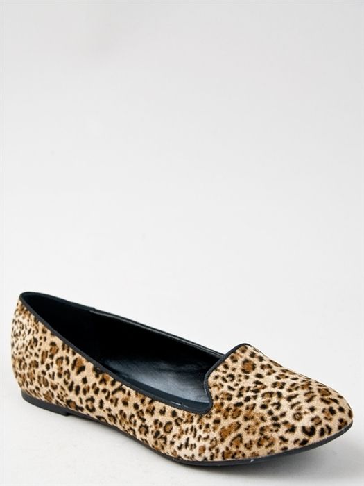 New Paprika Women Animal Leopard Print Loafer Flat Shoe Brown Tan