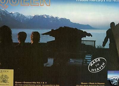 Queen Made in Heaven Promo Poster Ad Freddie Mercury