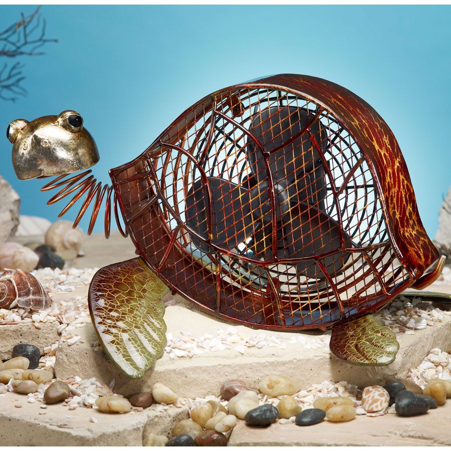 Deco Breeze Decorative Sea Turtle Figurine Table Fan