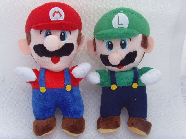 Super Mario Plush 9  Mario and Luigi Soft Stuffed Plush Toys 2pcs
