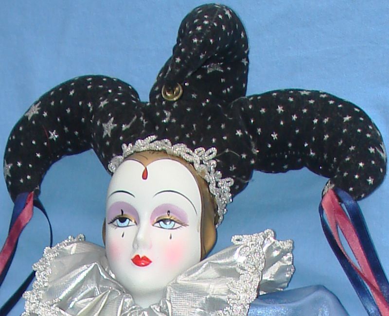 Dynasty Bisque Porcelain Maurice Harlequin Jester Doll