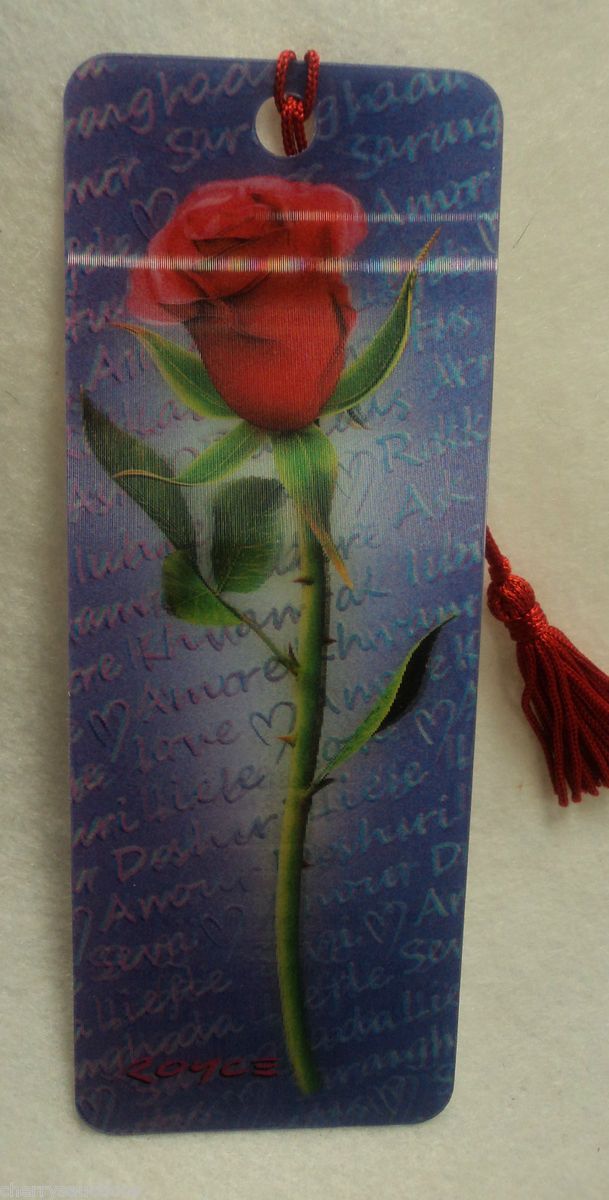 3D Lenticular Red Rose Royce McClure Action Motion Bookmark Book Mark