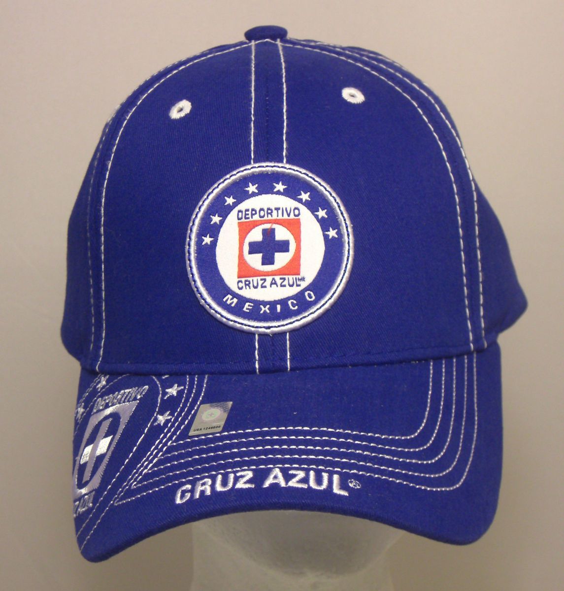 Official Cruz Azul Mexico Soccer Cap Hat Embroidered Adjustable Strap