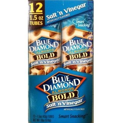 BLUE DIAMOND ALMONDS   SALT AND VINEGAR 12 1.5oz Bags