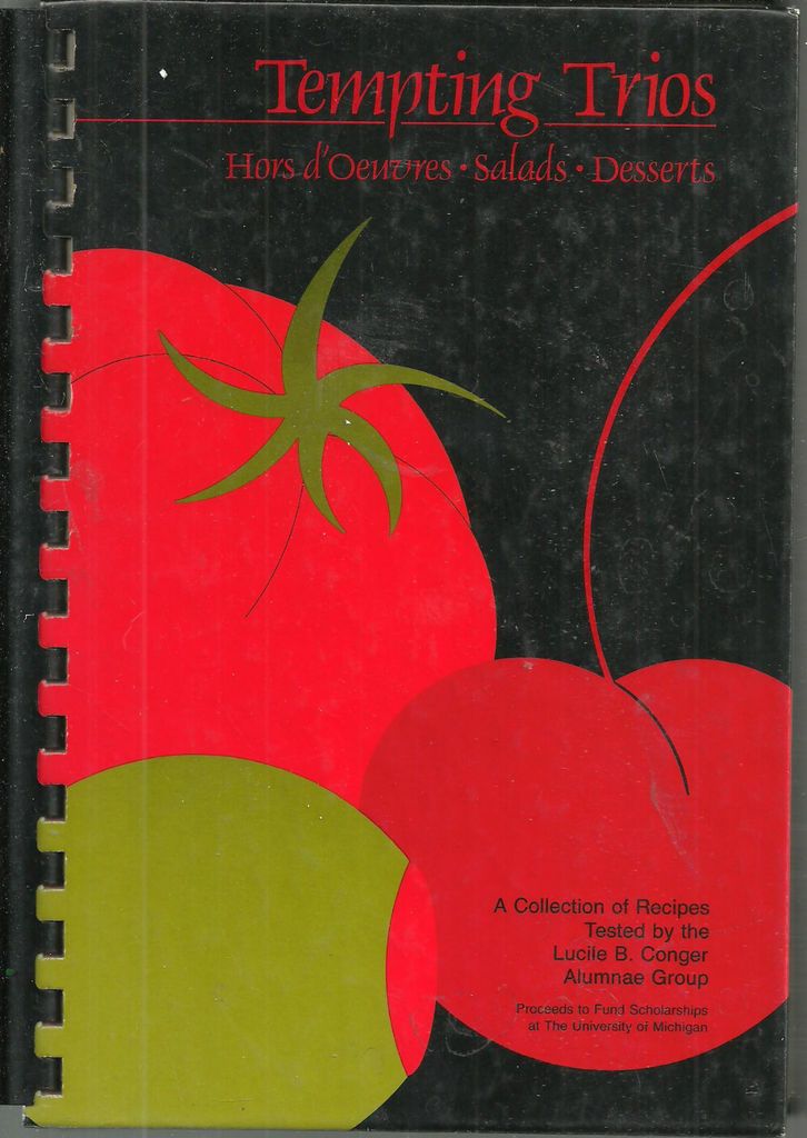 ANN ARBOR MI 1988 TEMPTING TRIOS COOK BOOK *UNIVERSITY OF MICHIGAN