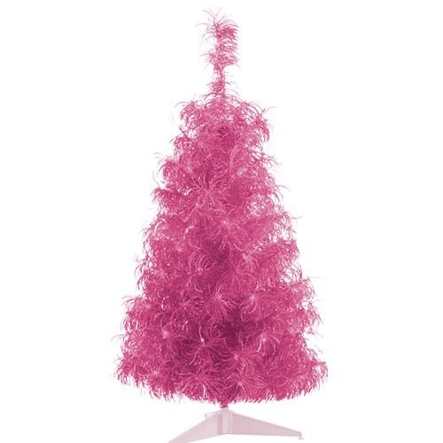 PINK Tinsel Tree w/ 50 mini Lights NEW IN BOX Christmas Valentine Day