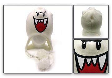 Official Nintendo Super Mario Bros Boo Ghost WHITE Ski Beanie Cap Hat